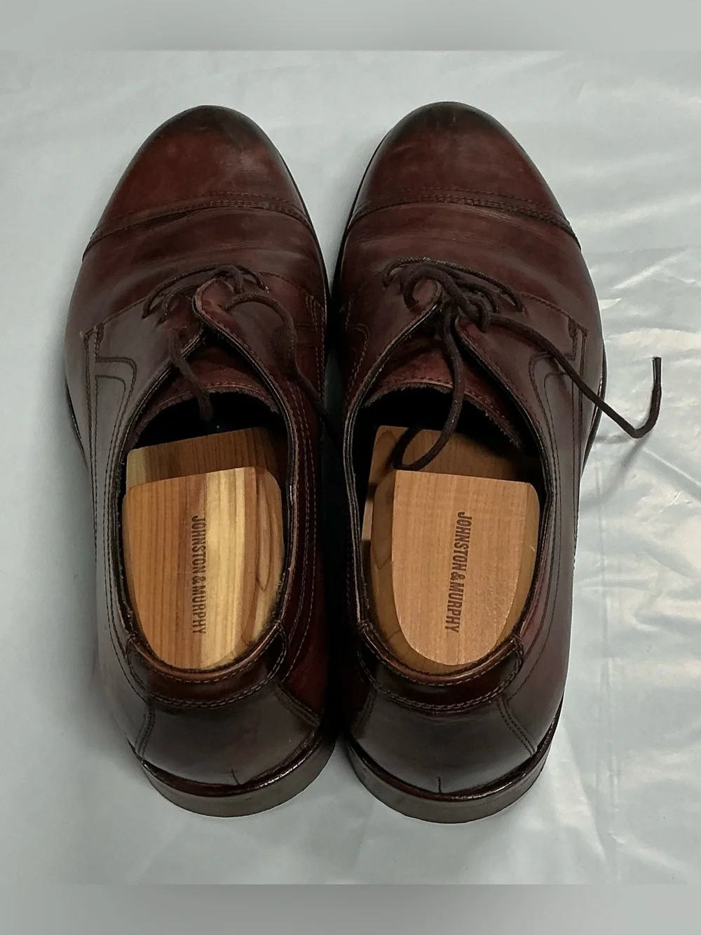 Johnston & Murphy Burnished Chestnut Brown Cap-Toe Derby PR26-10
